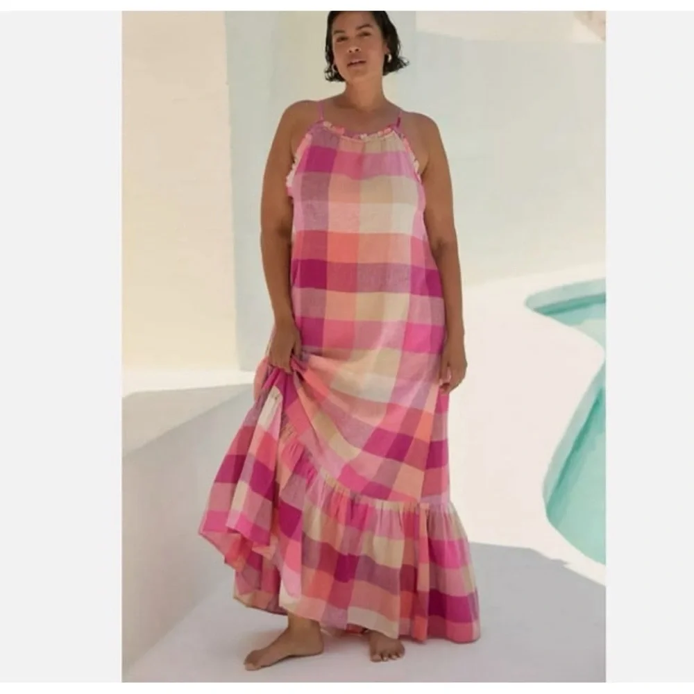 Anthropologie The Malika Printed Dress: Picnic Edition NWT SZ 1X - Picture 1 of 16